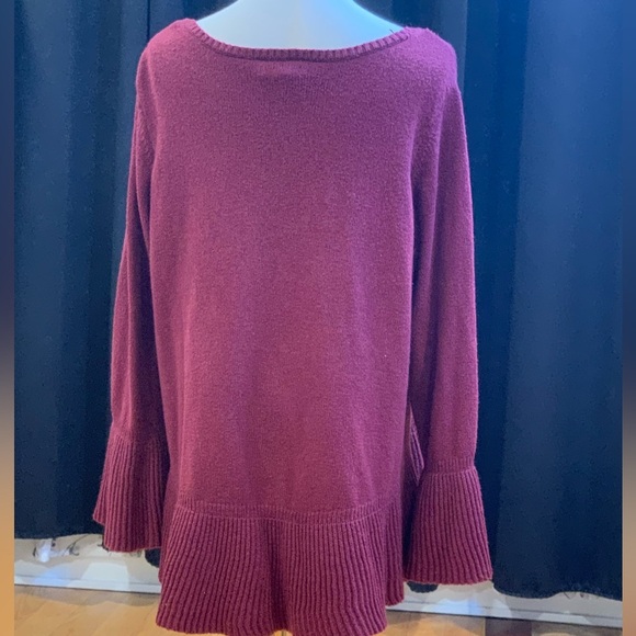 Style & Co. Purple Off-the-Shoulder Sweater with Ruffled Hem - Picture 3 of 5